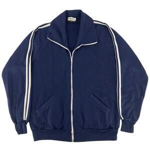 80s track jacket navy blue 1980s vintage